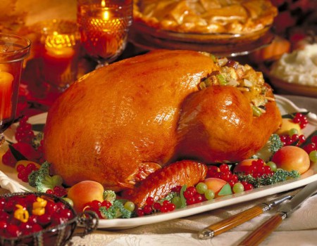 Frango assado  recheado com castanhas